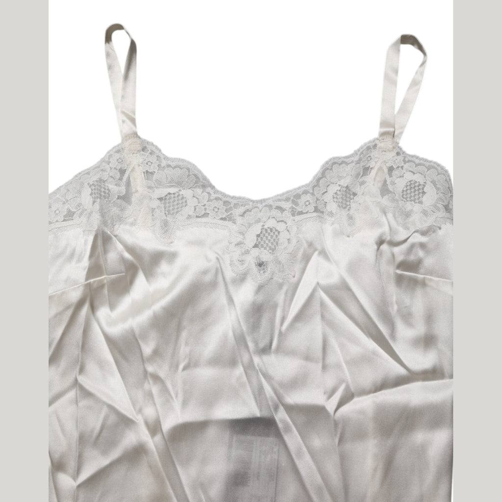 Dolce & Gabbana Off White Floral Lace Tank Lingerie Top Underwear