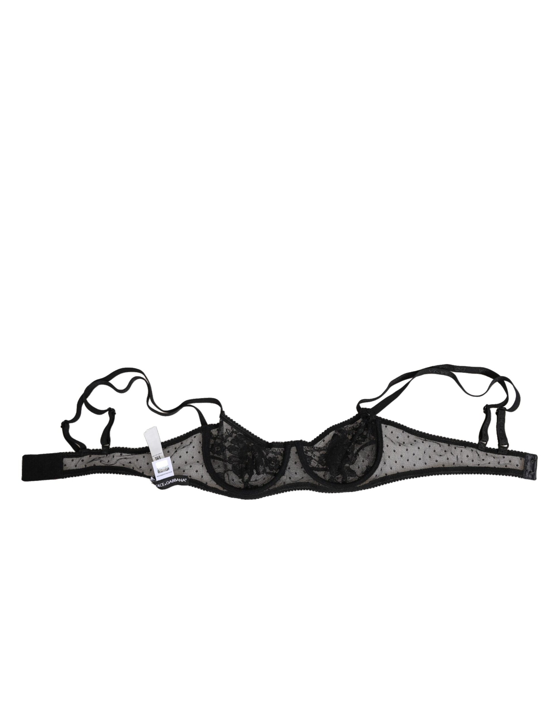 Dolce & Gabbana Black Floral Underwired Balconette Bra Underwear Dolce & Gabbana