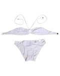 Dolce & Gabbana White Logo Swimsuit 2 Piece Top Bottom Swimwear - Eljoys Fashion 