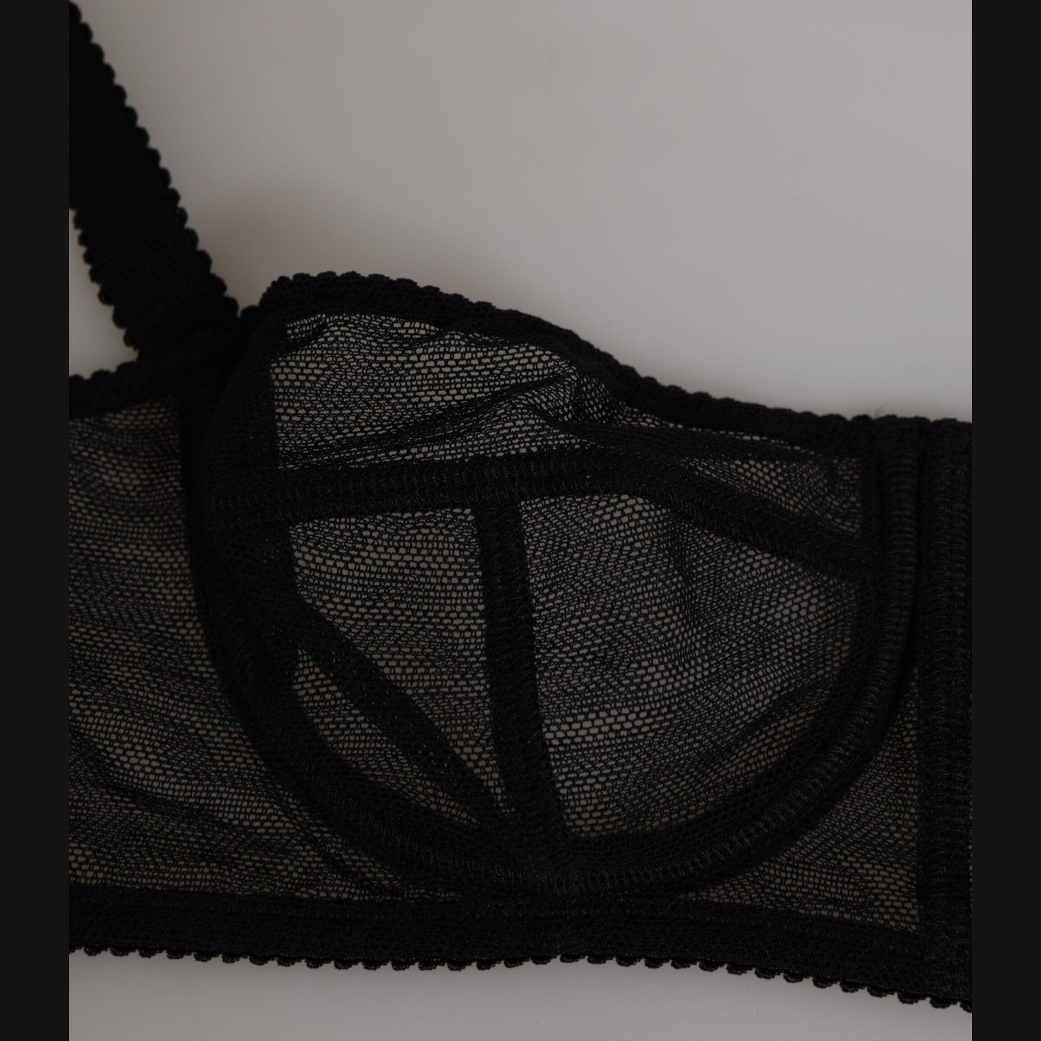 Dolce & Gabbana Black Floral Underwired Balconette Bra Underwear