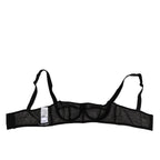 Dolce & Gabbana Black Floral Underwired Balconette Bra Underwear