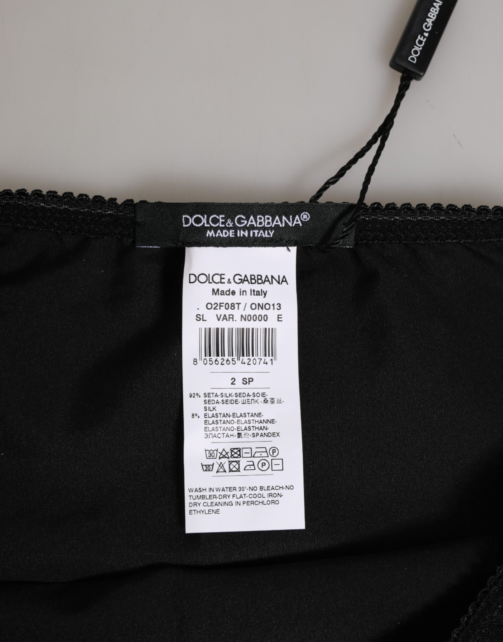 Dolce & Gabbana Black Silk Stretch High Waist Panty Underwear Dolce & Gabbana