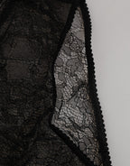 Dolce & Gabbana Black Nylon Stretch High Waist Panty Underwear