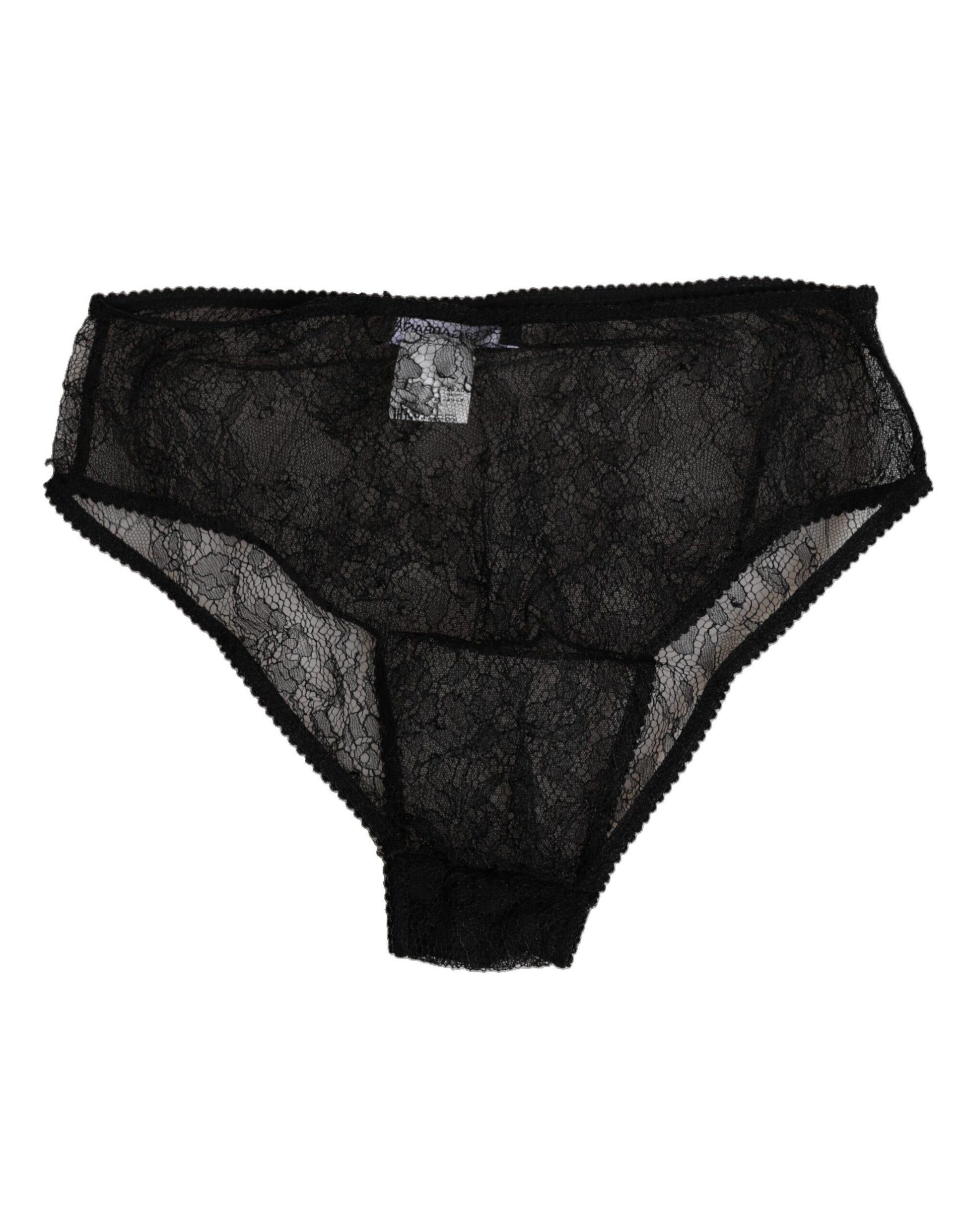 Dolce & Gabbana Black Nylon Stretch High Waist Panty Underwear Dolce & Gabbana