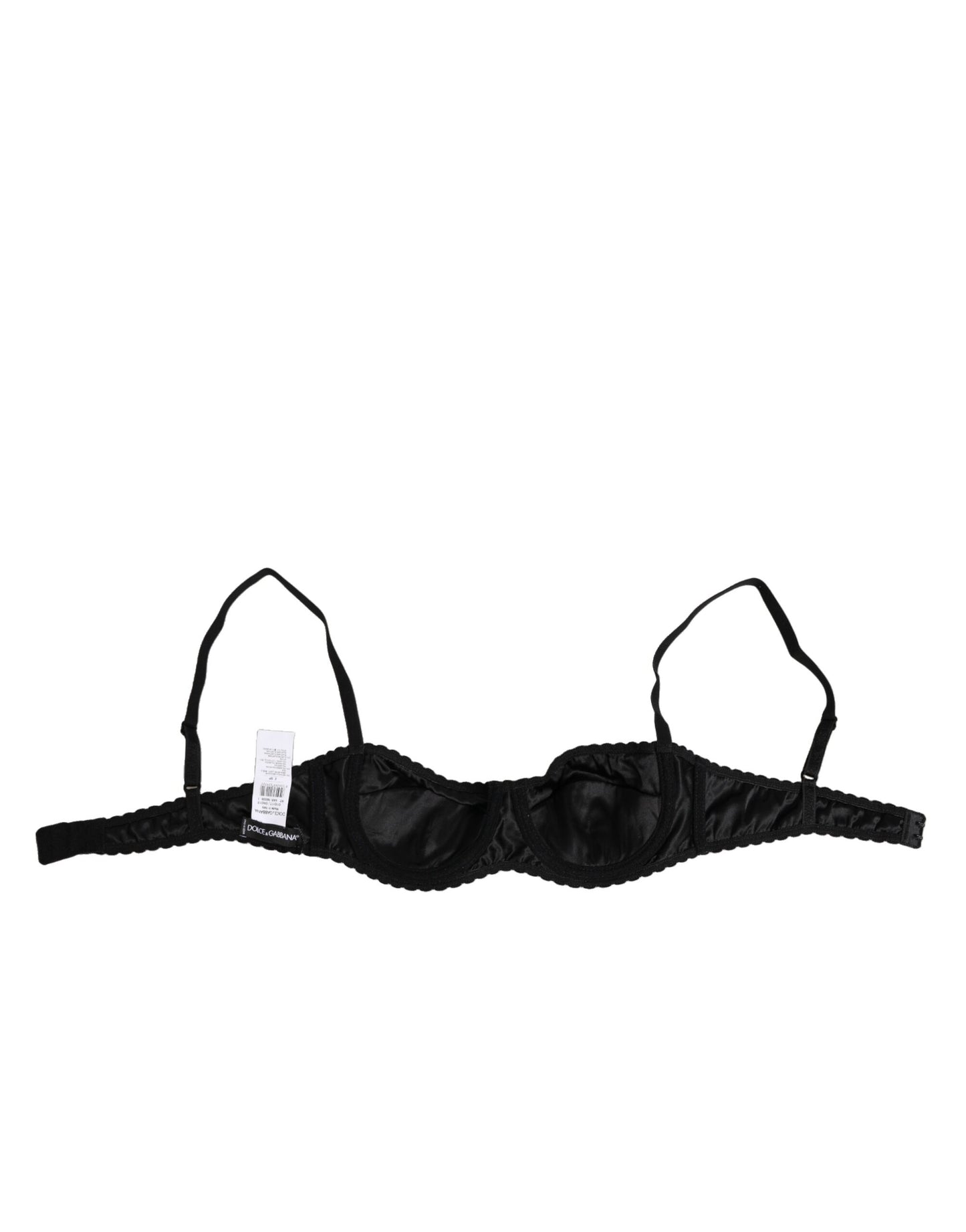 Dolce & Gabbana Black Silk Underwired Balconette Bra Underwear Dolce & Gabbana