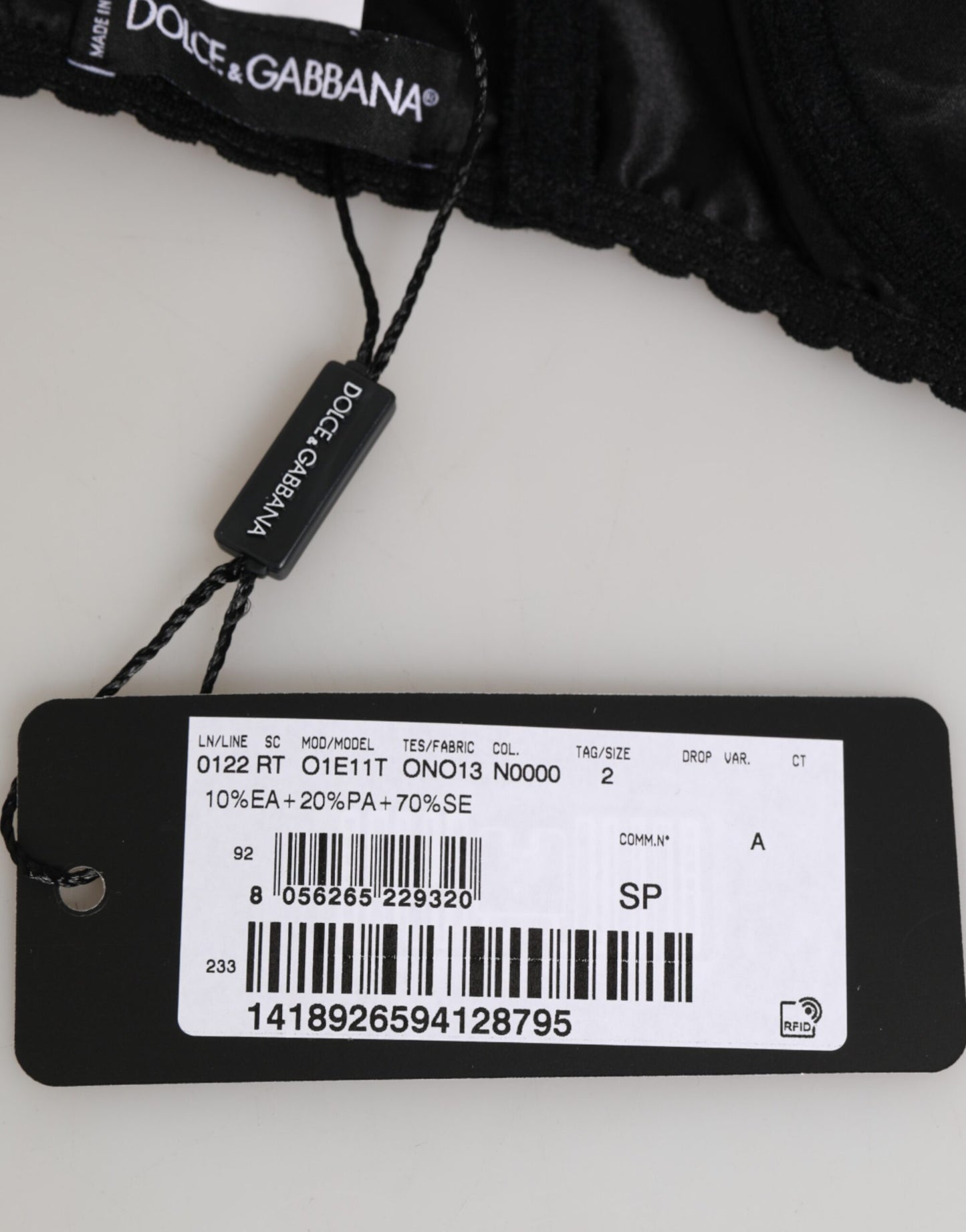 Dolce & Gabbana Black Silk Underwired Balconette Bra Underwear Dolce & Gabbana