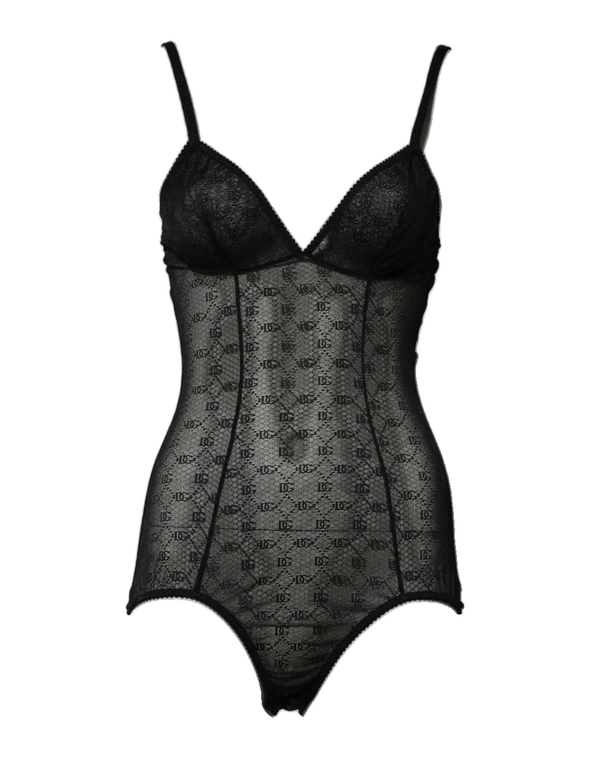 Dolce & Gabbana Black Nylon Stretch Bodysuit Lingerie Underwear Dolce & Gabbana