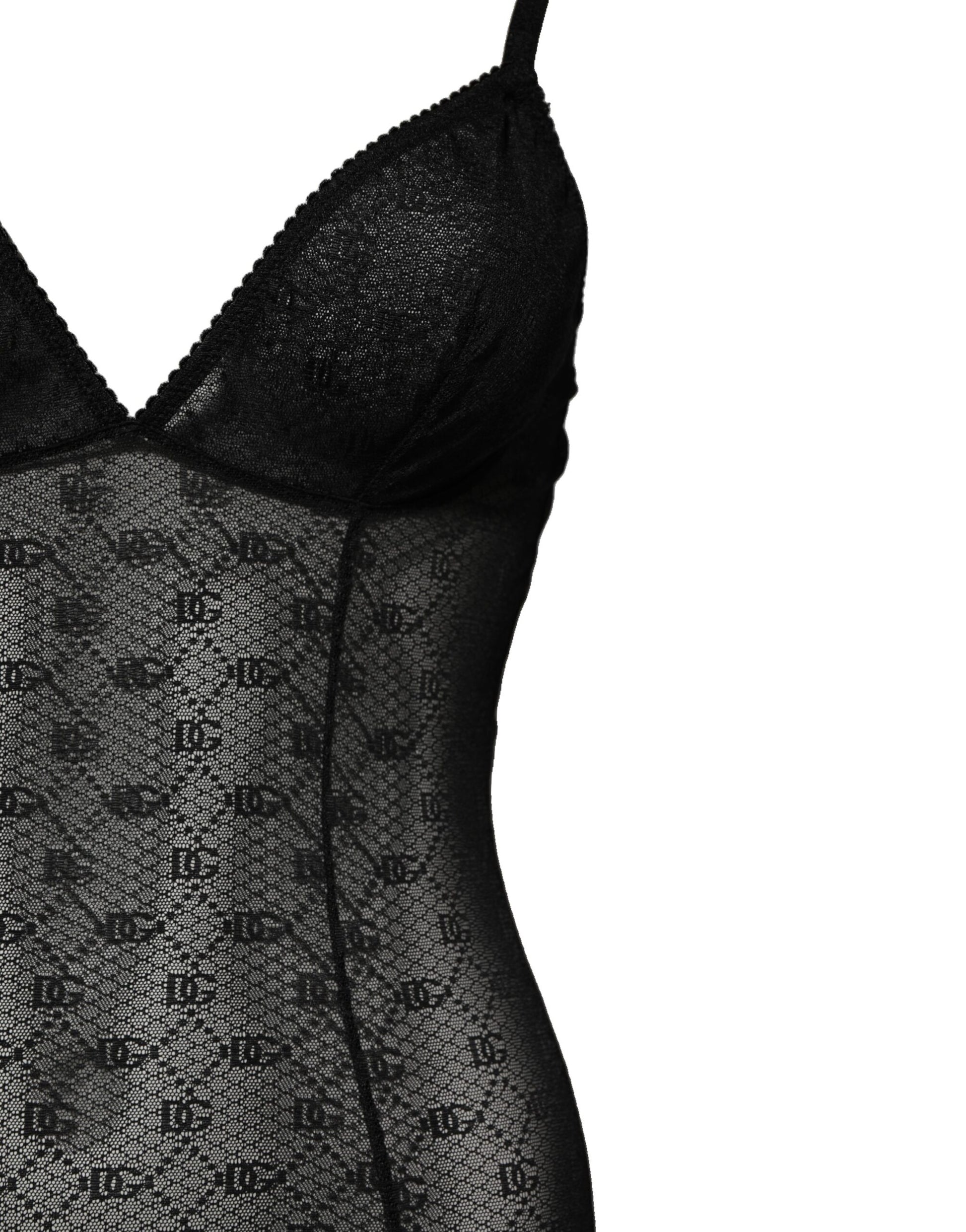 Dolce & Gabbana Black Nylon Stretch Bodysuit Lingerie Underwear Dolce & Gabbana