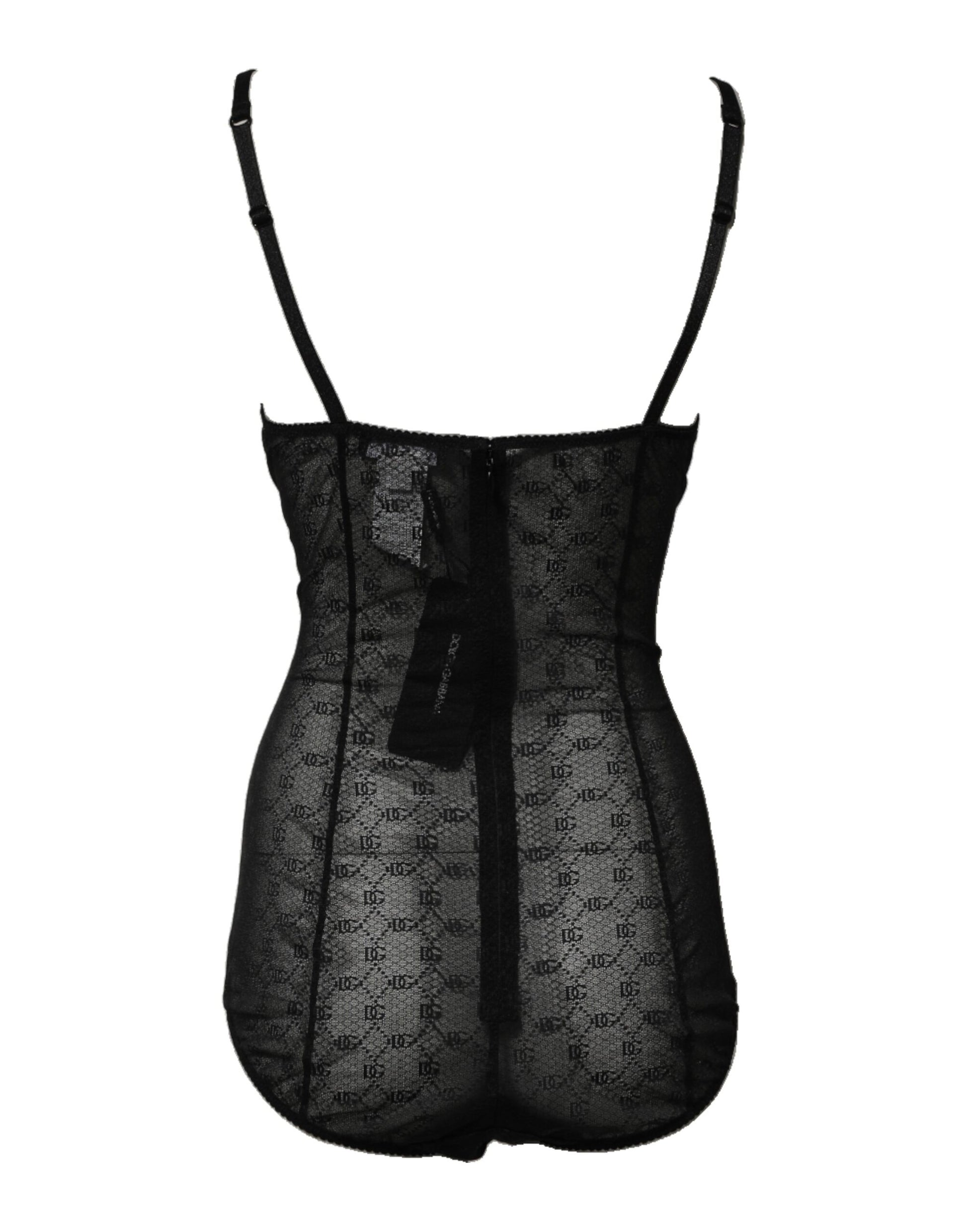 Dolce & Gabbana Black Nylon Stretch Bodysuit Lingerie Underwear Dolce & Gabbana