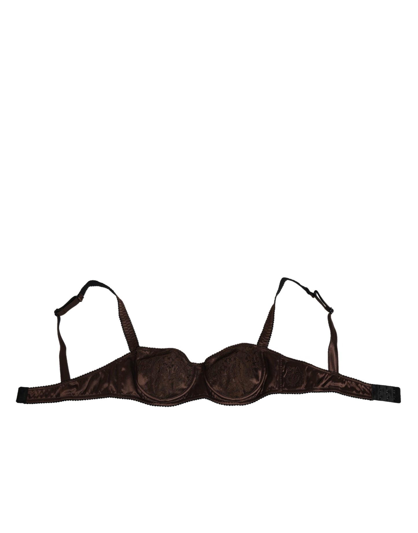 Dolce & Gabbana Brown Silk Underwired Balconette Bra Underwear Dolce & Gabbana
