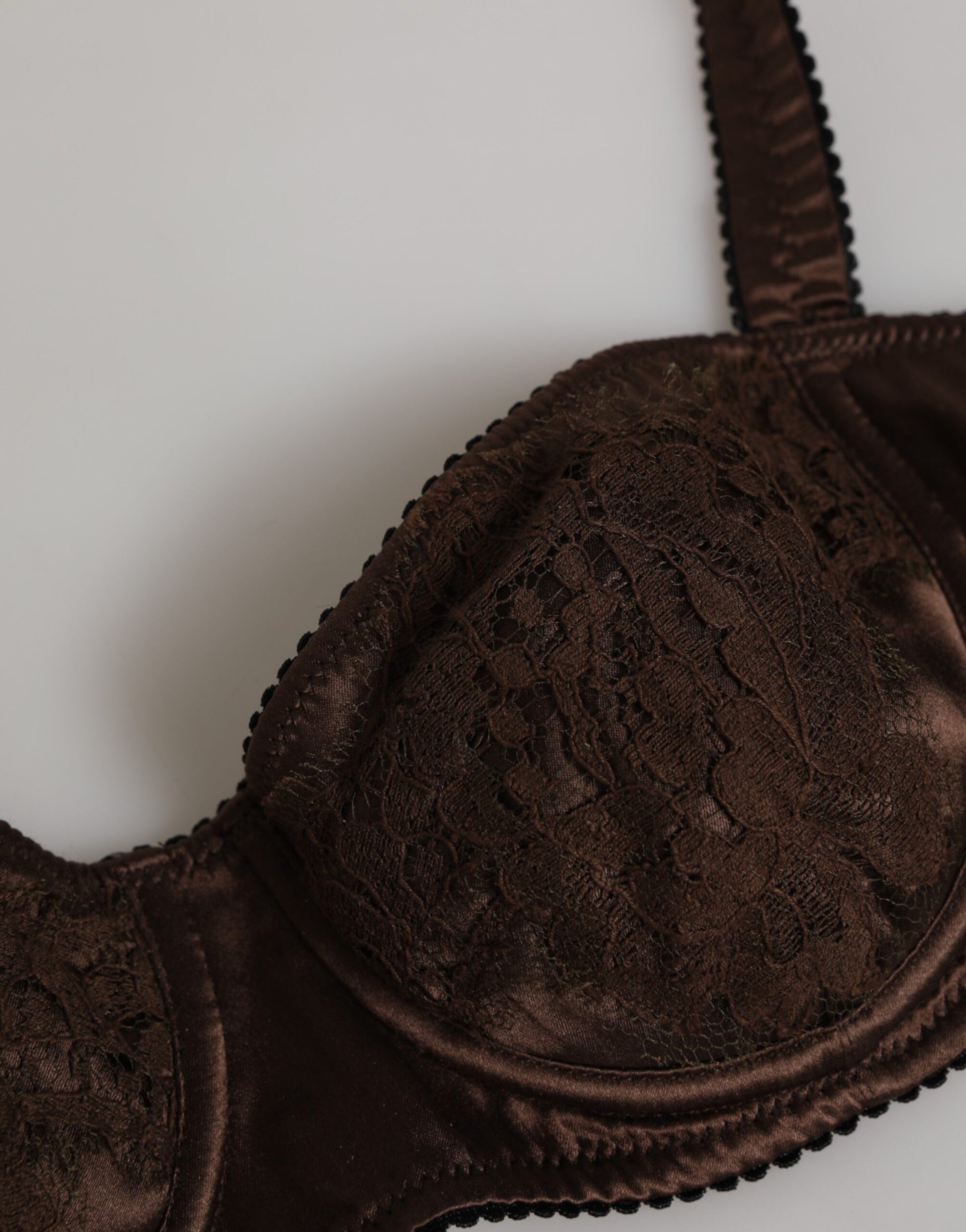 Dolce & Gabbana Brown Silk Underwired Balconette Bra Underwear Dolce & Gabbana