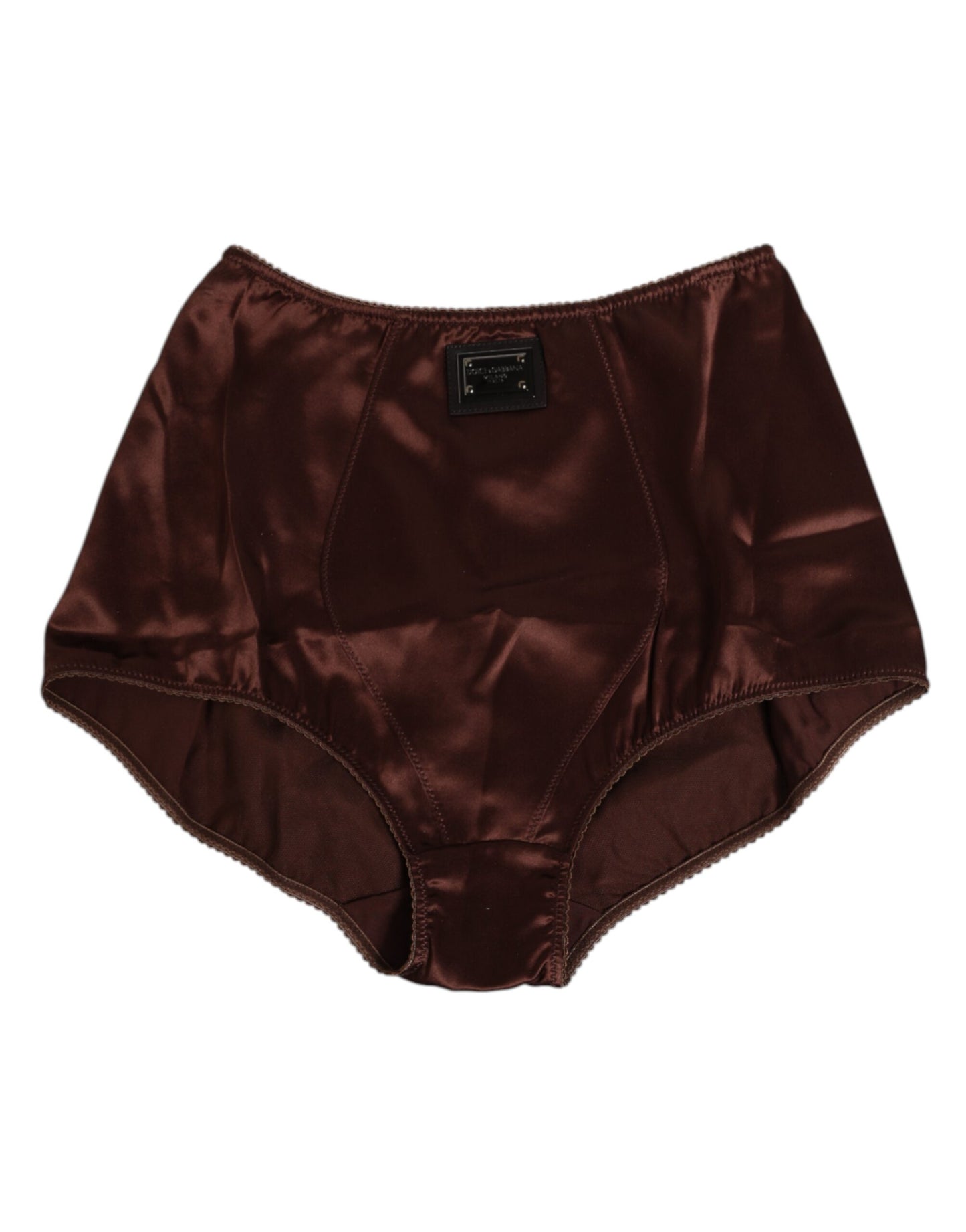 Dolce & Gabbana Brown Silk Stretch High Waist Girdle Underwear Dolce & Gabbana