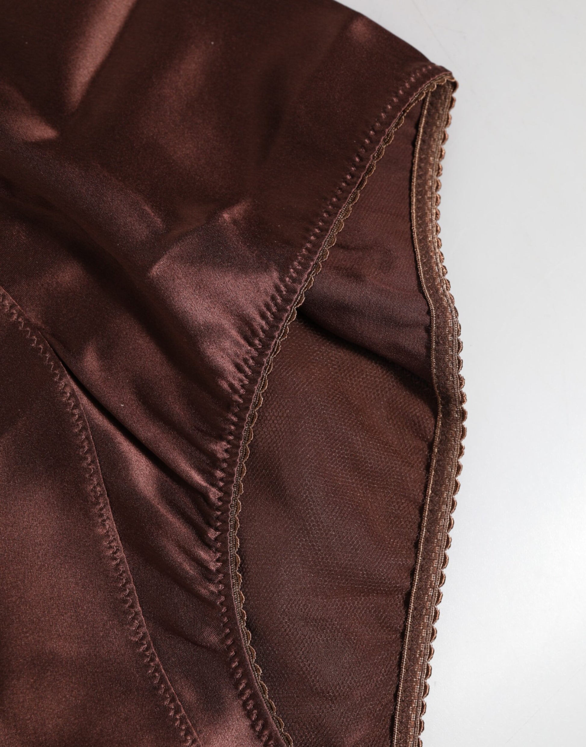 Dolce & Gabbana Brown Silk Stretch High Waist Girdle Underwear Dolce & Gabbana