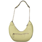 Guess Jeans women's green polyurethane handbag with sleek design and top handle, perfect for casual or stylish outings.