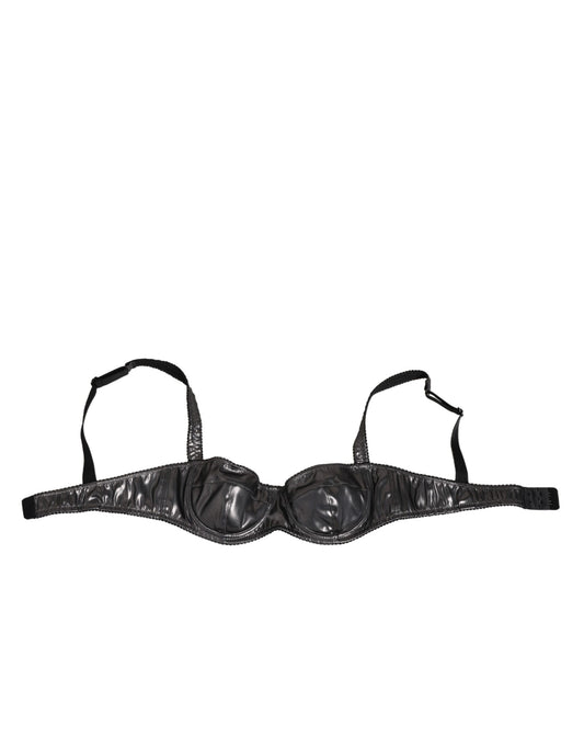 Dolce & Gabbana Black Acetate Stretch Balconette Bra Underwear Dolce & Gabbana