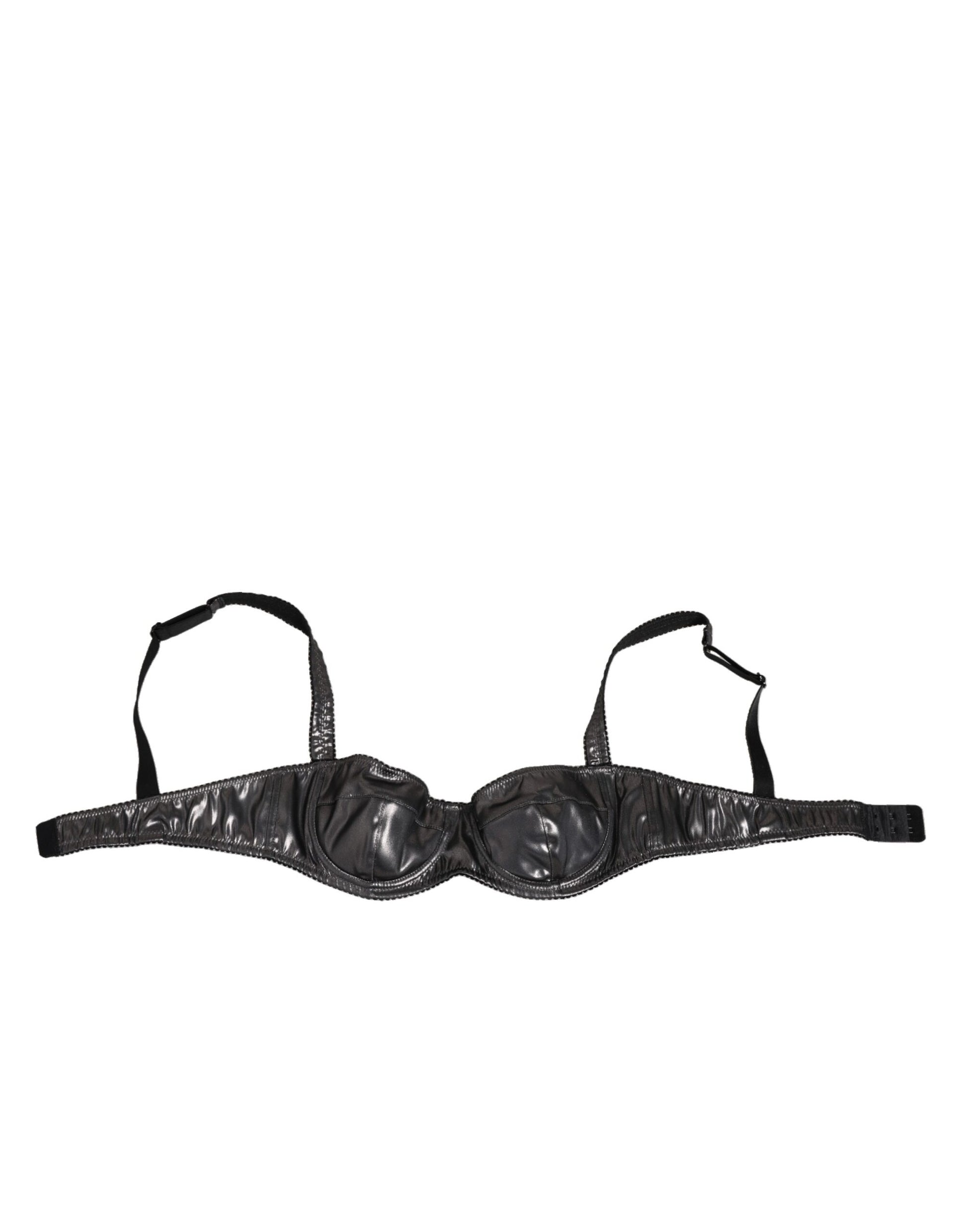 Dolce & Gabbana Black Acetate Stretch Balconette Bra Underwear Dolce & Gabbana