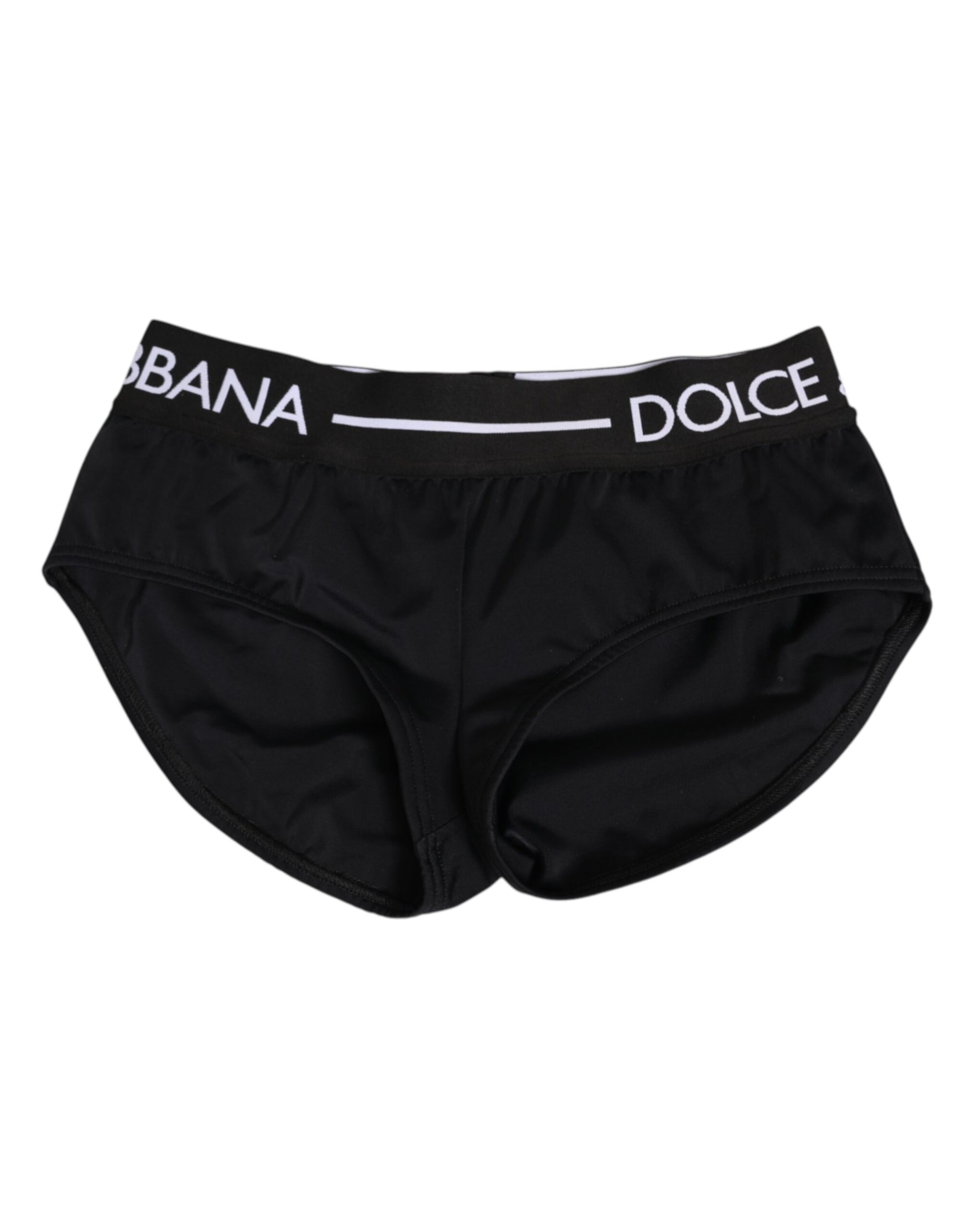 Dolce & Gabbana Black Nylon Logo Waistband Shorts Underwear Dolce & Gabbana