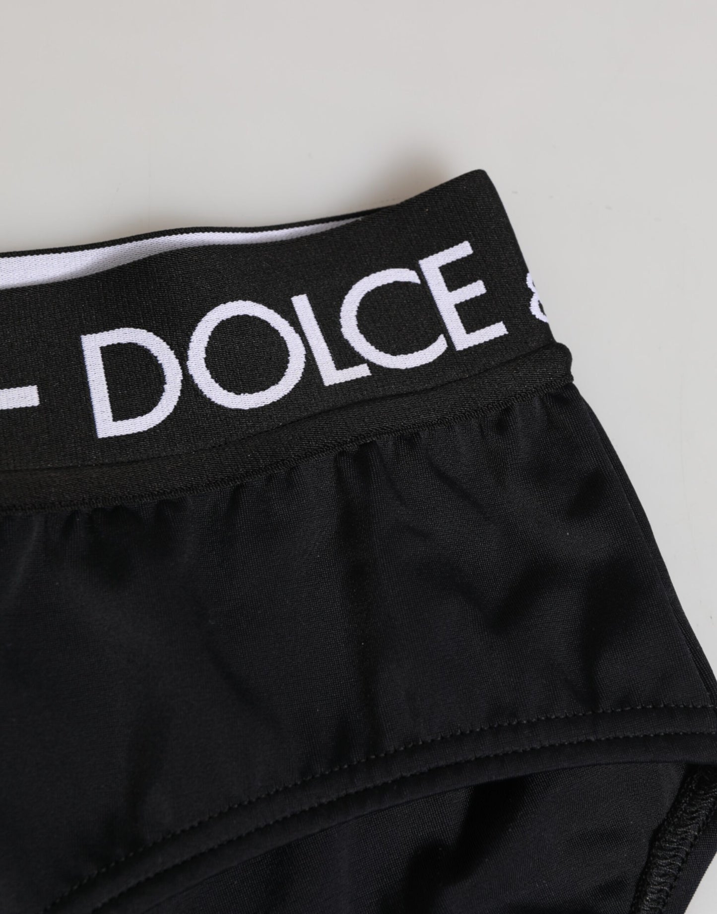 Dolce & Gabbana Black Nylon Logo Waistband Shorts Underwear Dolce & Gabbana