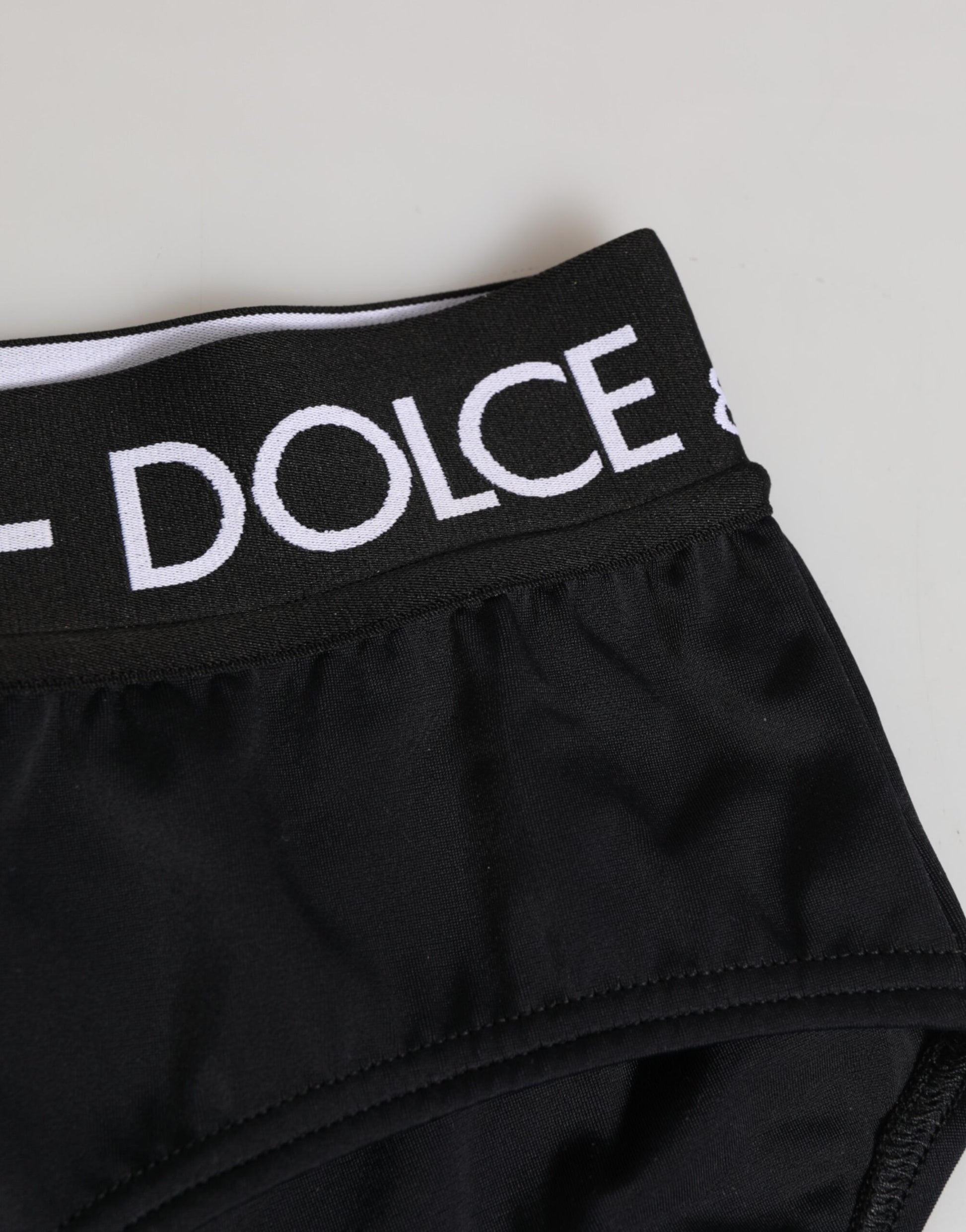 Dolce & Gabbana Black Nylon Logo Waistband Shorts Underwear Dolce & Gabbana