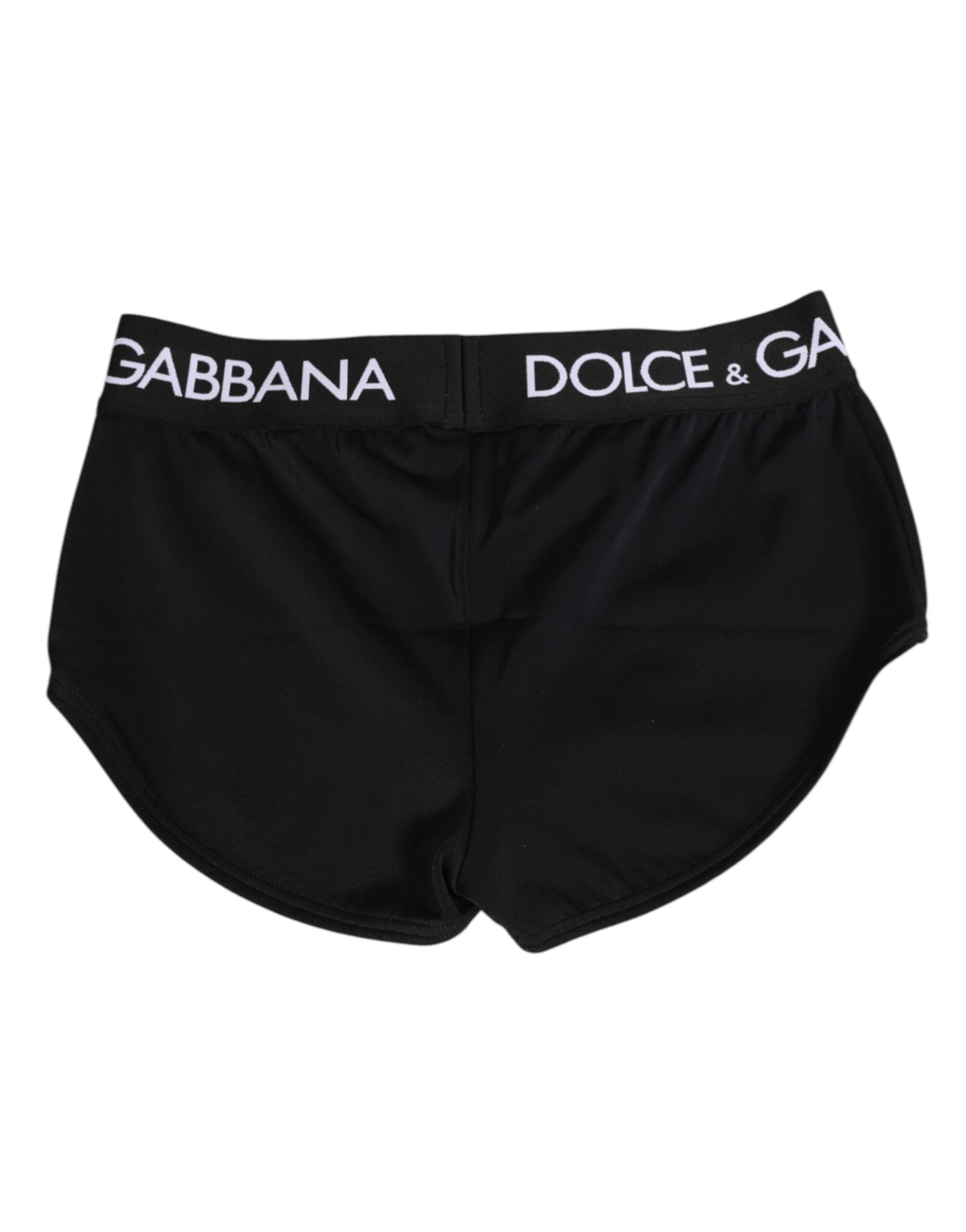Dolce & Gabbana Black Nylon Logo Waistband Shorts Underwear