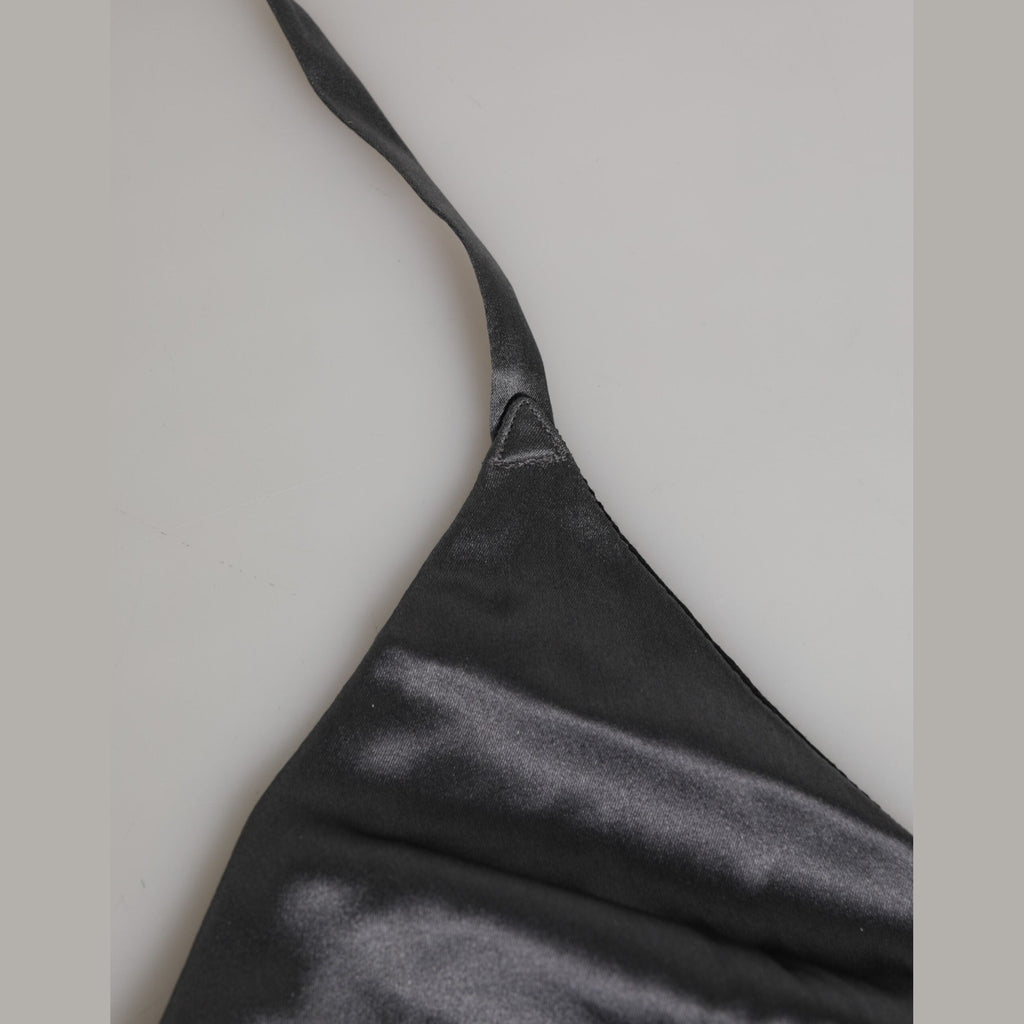 Dolce & Gabbana Black Silk Satin Triangle Soft Cup Underwear