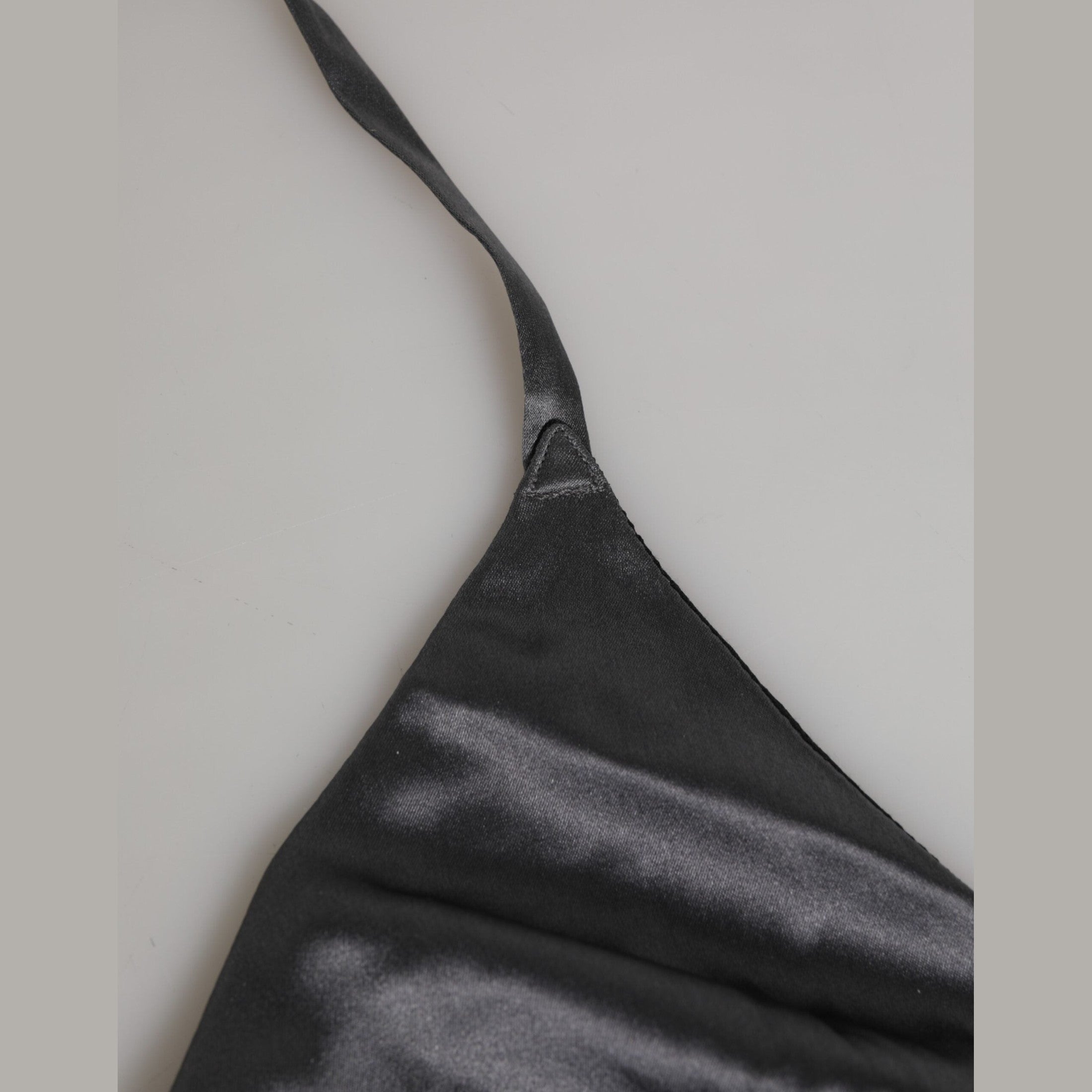 Dolce & Gabbana Black Silk Satin Triangle Soft Cup Underwear