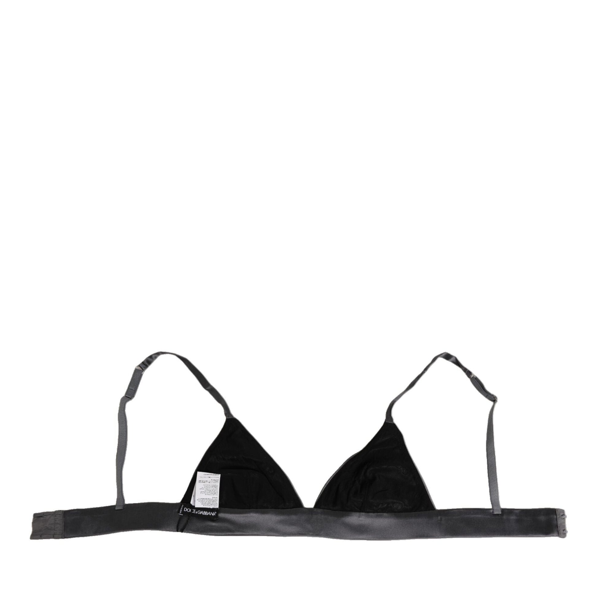 Dolce & Gabbana Black Silk Satin Triangle Soft Cup Underwear Dolce & Gabbana