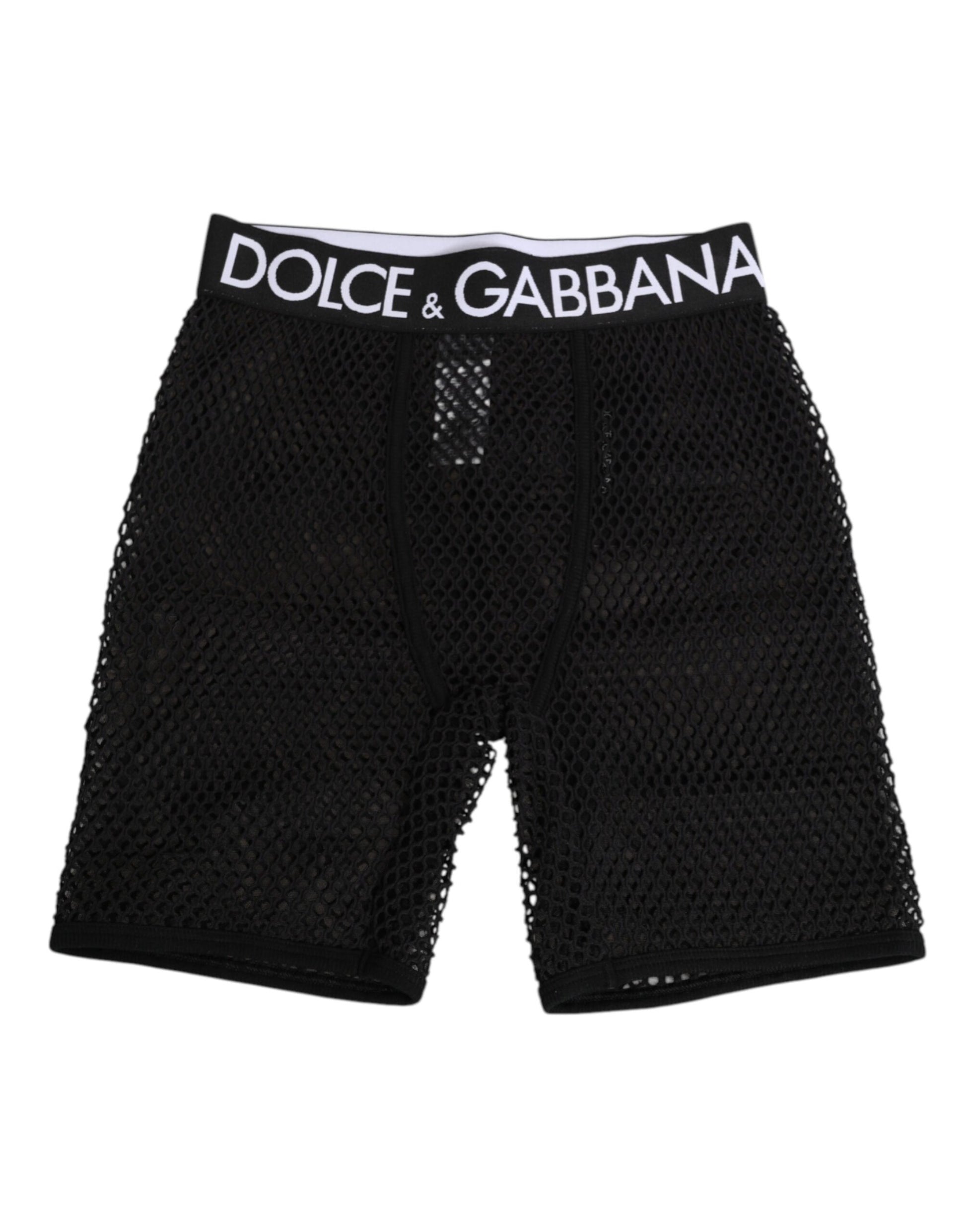 Dolce & Gabbana Black Cotton Logo Shorts Midi Trouser Underwear Dolce & Gabbana