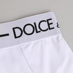 Dolce & Gabbana White Nylon Logo Waistband Coulotte Underwear