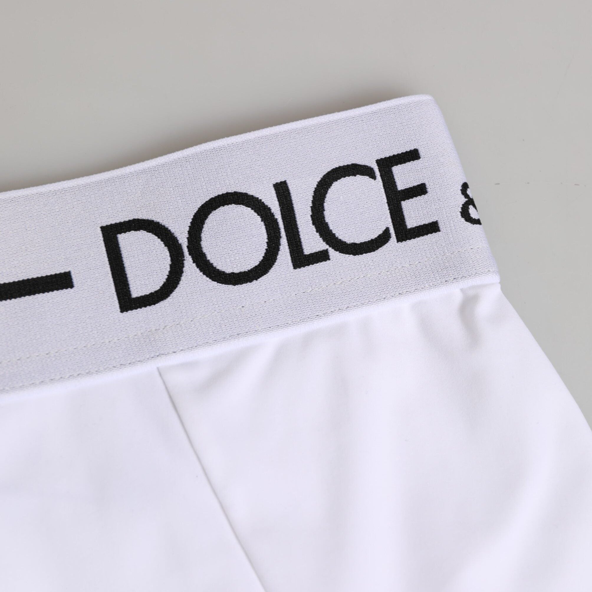 Dolce & Gabbana White Nylon Logo Waistband Coulotte Underwear
