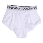 Dolce & Gabbana White Nylon Logo Waistband Coulotte Underwear