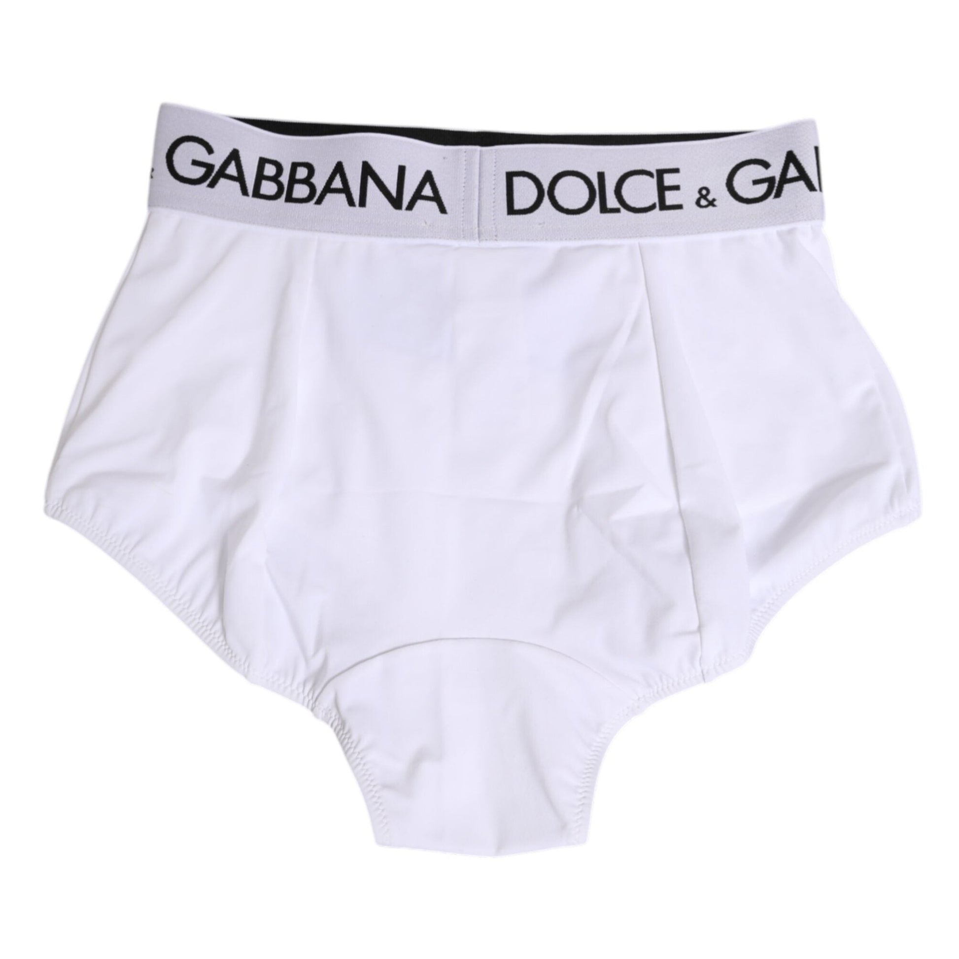 Dolce & Gabbana White Nylon Logo Waistband Coulotte Underwear