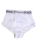 Dolce & Gabbana White Nylon Logo Waistband Panty Underwear - Eljoys Fashion 