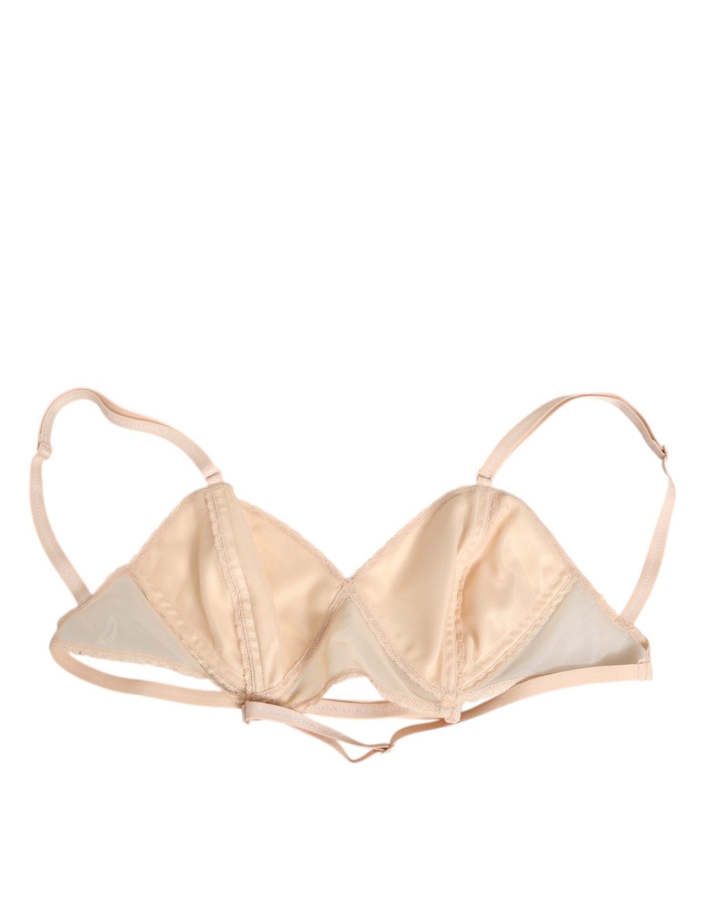 Dolce & Gabbana Beige Nylon Triangle Soft Cup Brassiere Underwear Dolce & Gabbana