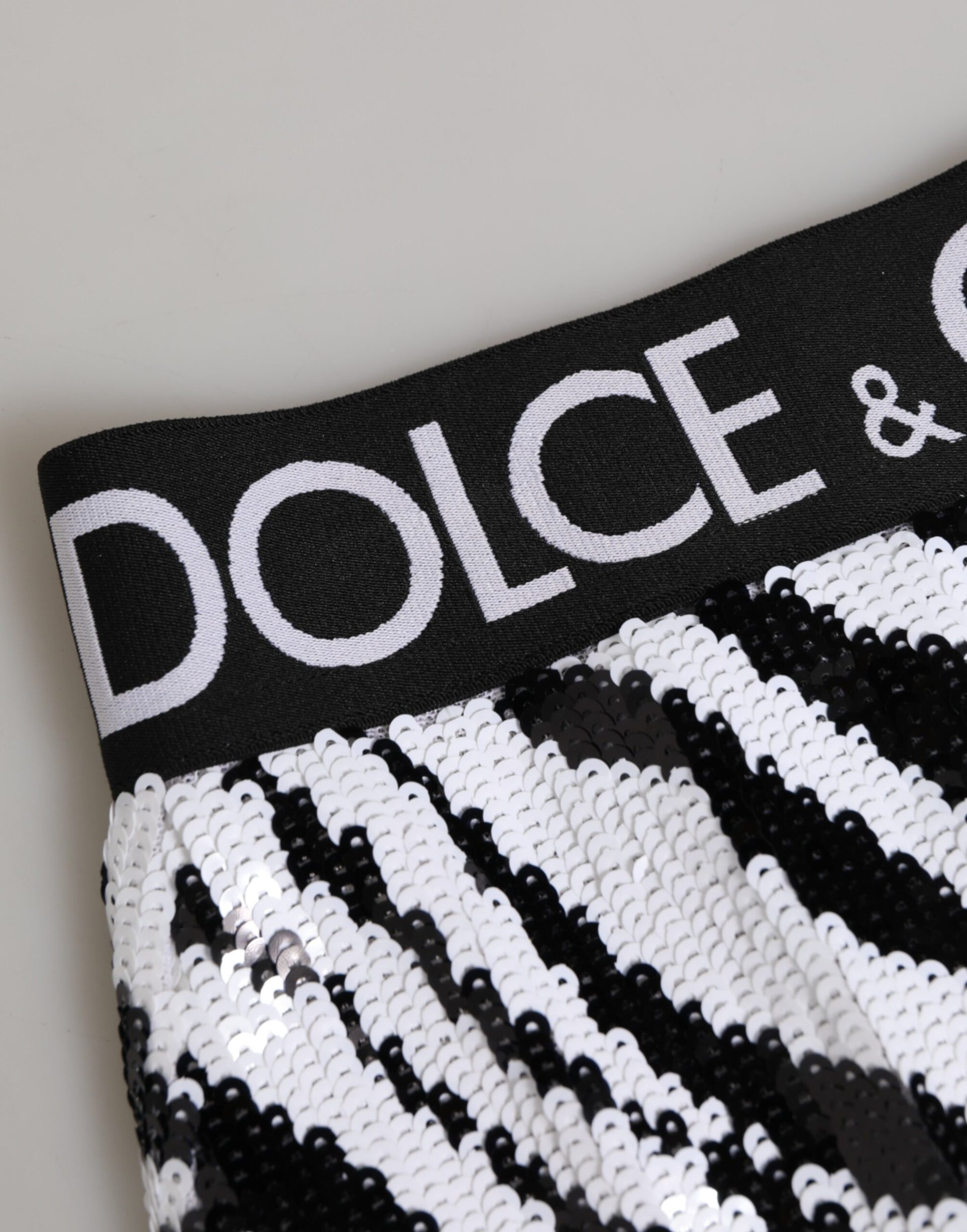 Dolce & Gabbana Black White Stripes High Waist Panty Underwear Dolce & Gabbana