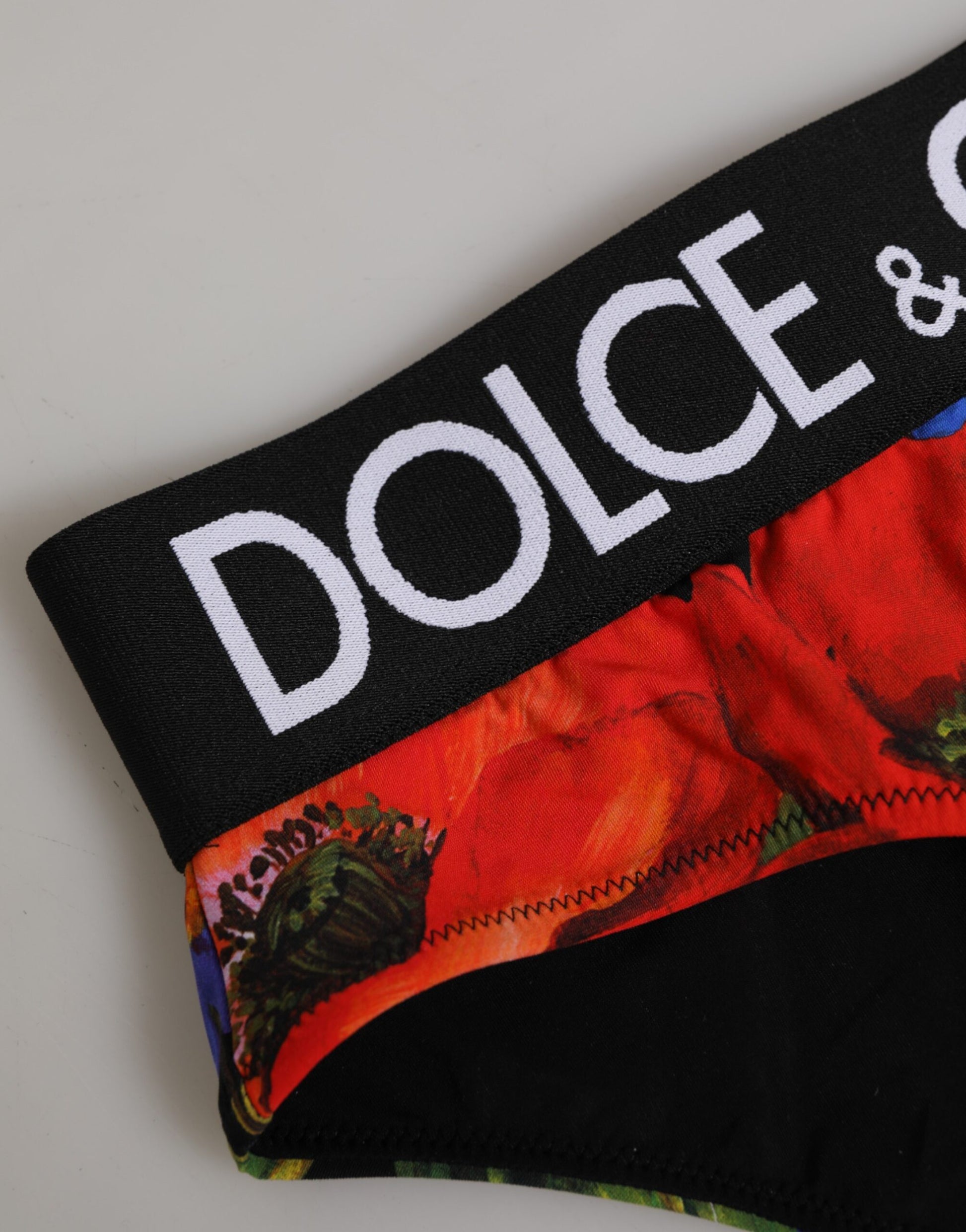 Dolce & Gabbana Black Floral Print High Waist Panty Underwear Dolce & Gabbana