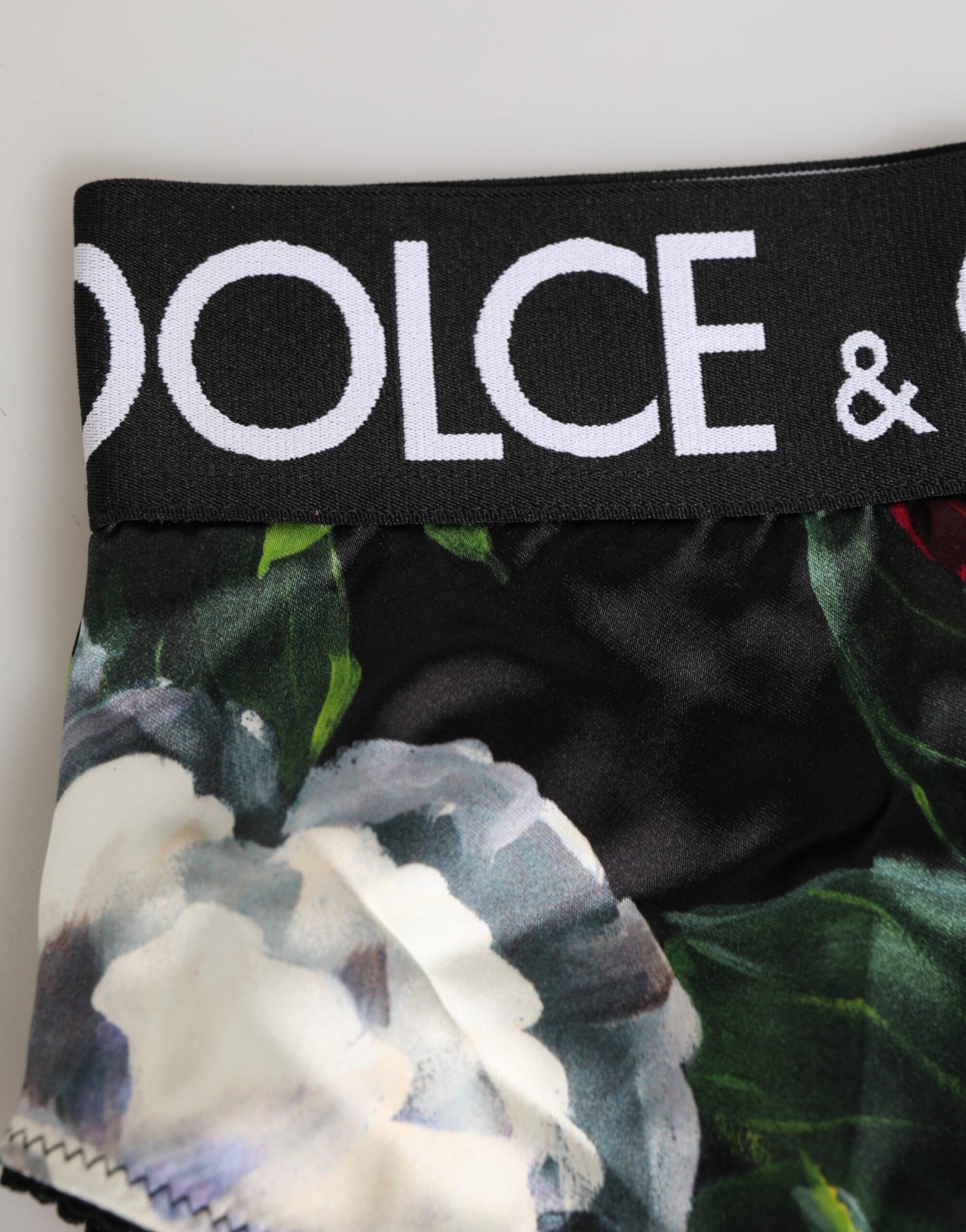 Dolce & Gabbana Black Floral Print High Waist Panty Underwear Dolce & Gabbana