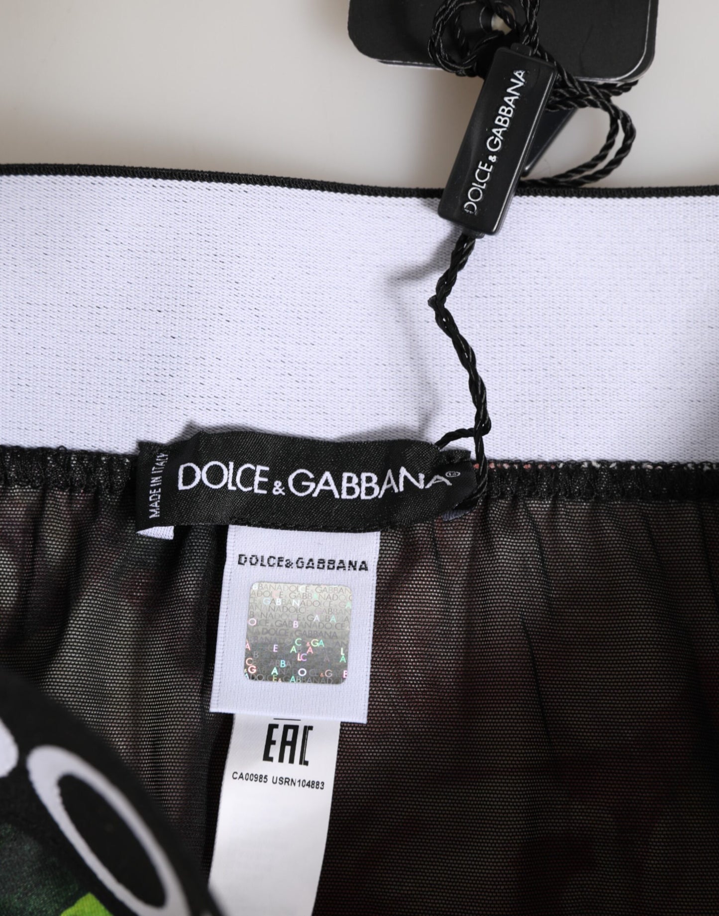 Dolce & Gabbana Black Floral Print High Waist Panty Underwear Dolce & Gabbana