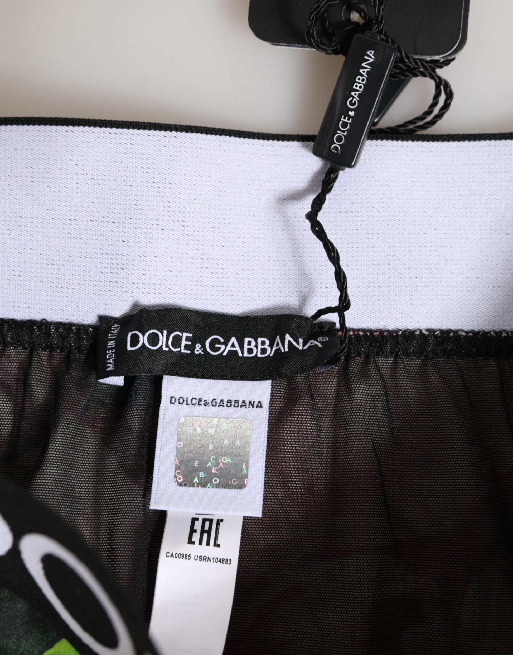Dolce & Gabbana Black Floral Print High Waist Panty Underwear Dolce & Gabbana