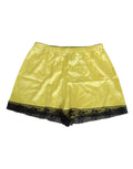 Dolce & Gabbana Yellow Satin Silk Mid Waist Underwear Shorts - Eljoys Fashion 