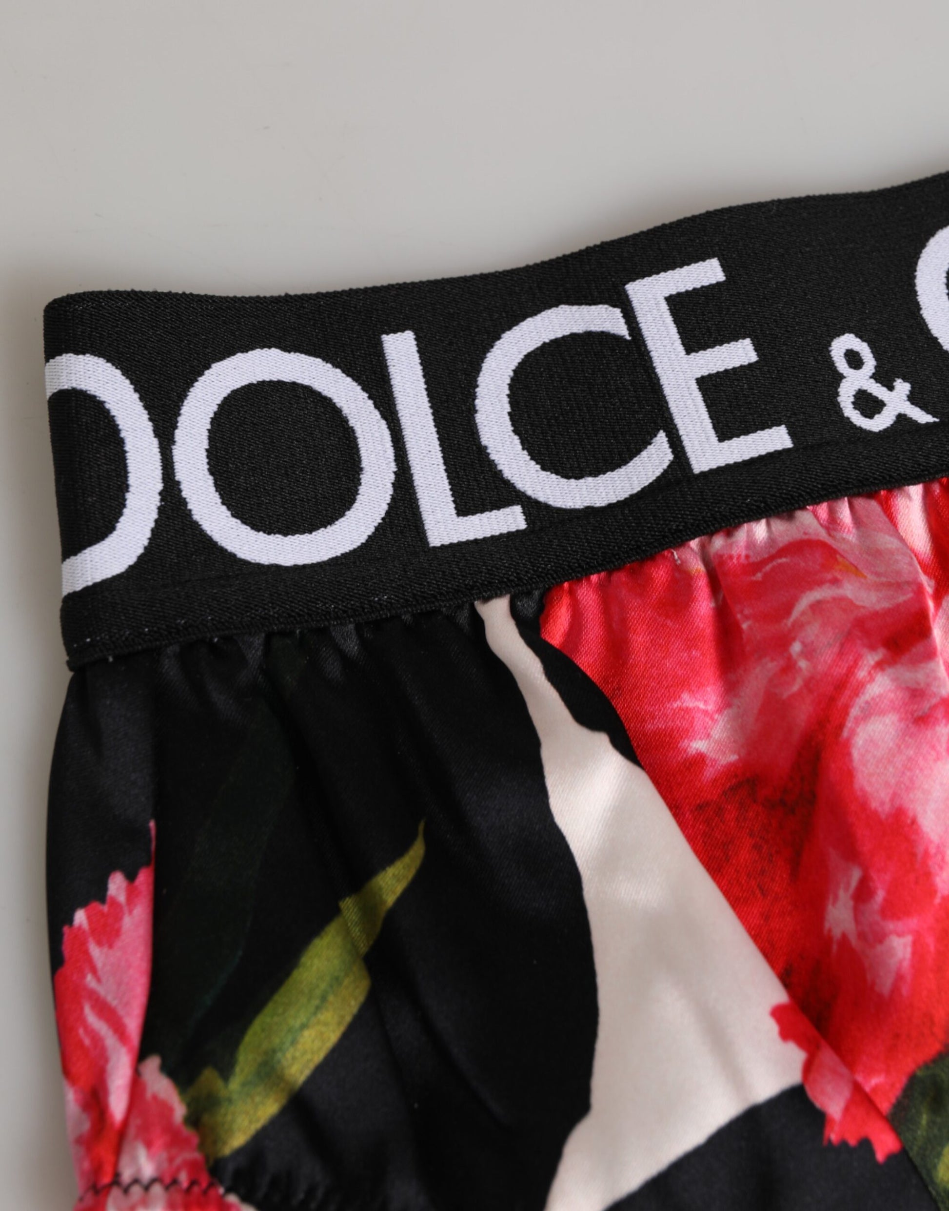Dolce & Gabbana Black Floral Print High Waist Panty Underwear Dolce & Gabbana