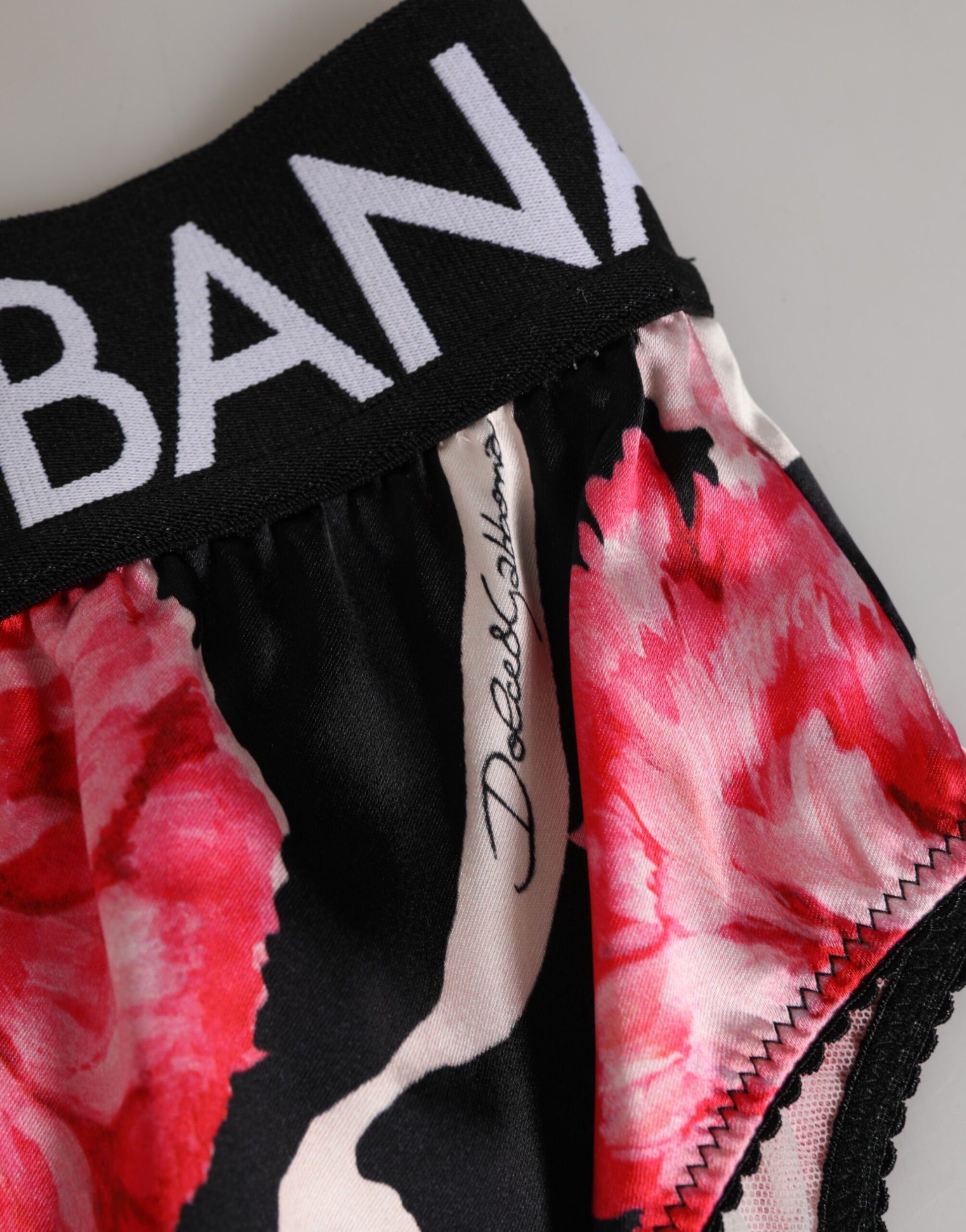 Dolce & Gabbana Black Floral Print High Waist Panty Underwear Dolce & Gabbana