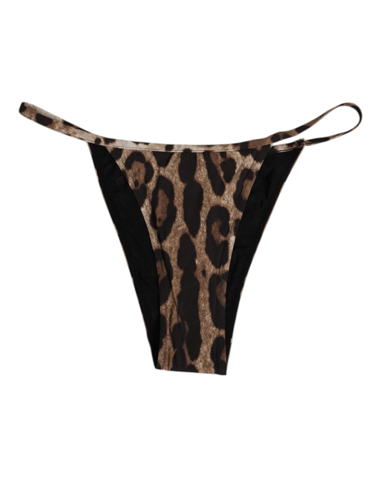 Dolce & Gabbana Brown Leopard Triangle Tanga Panty Underwear Dolce & Gabbana