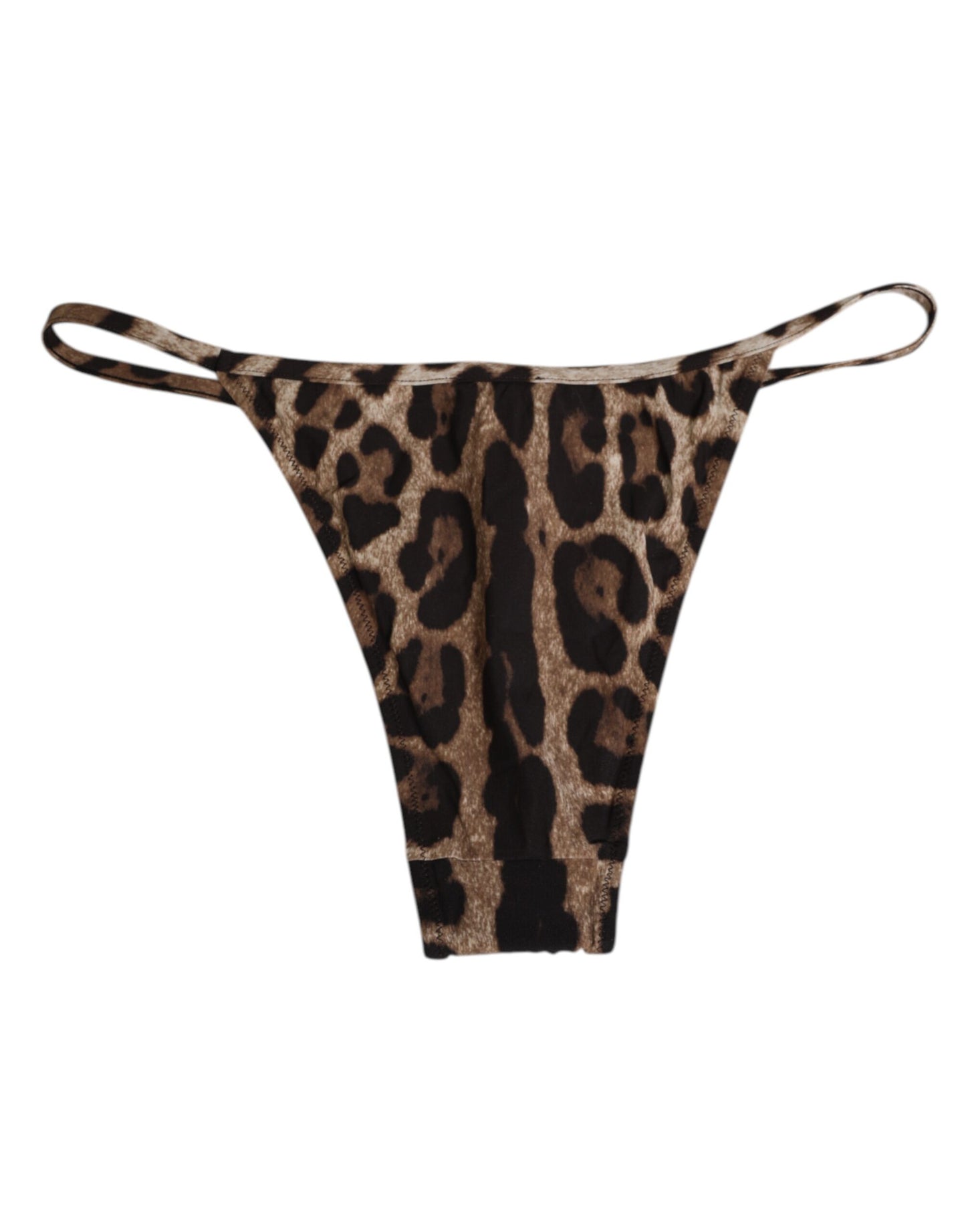 Dolce & Gabbana Brown Leopard Triangle Tanga Panty Underwear Dolce & Gabbana