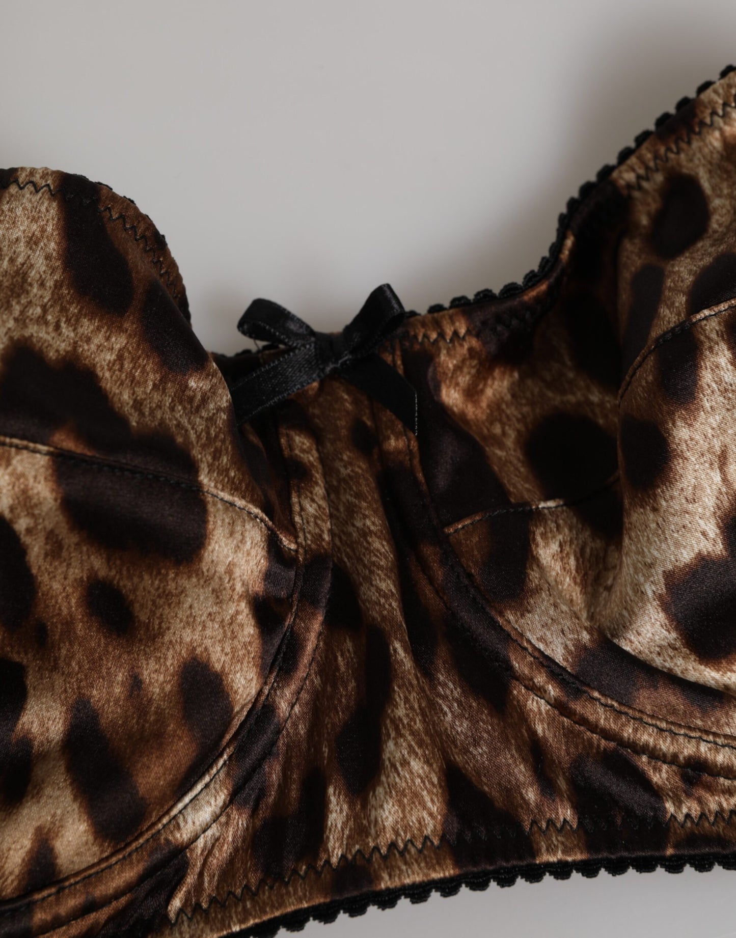 Dolce & Gabbana Brown Leopard Silk Balconnet Bra Underwear Dolce & Gabbana