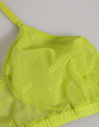 Dolce & Gabbana Yellow Green Nylon Soft Cup Brassiere Underwear