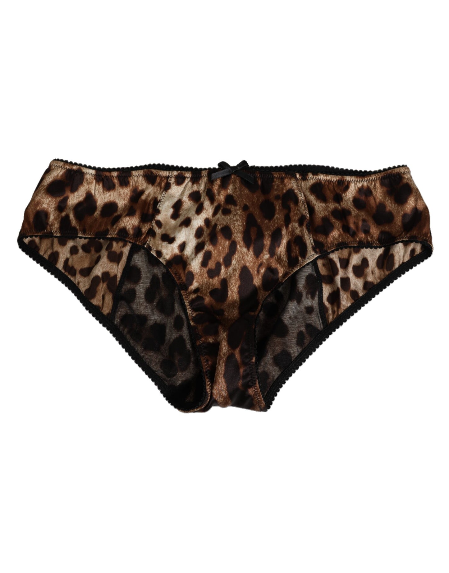 Dolce & Gabbana Brown Leopard Silk Mid Waist Panty Underwear Dolce & Gabbana
