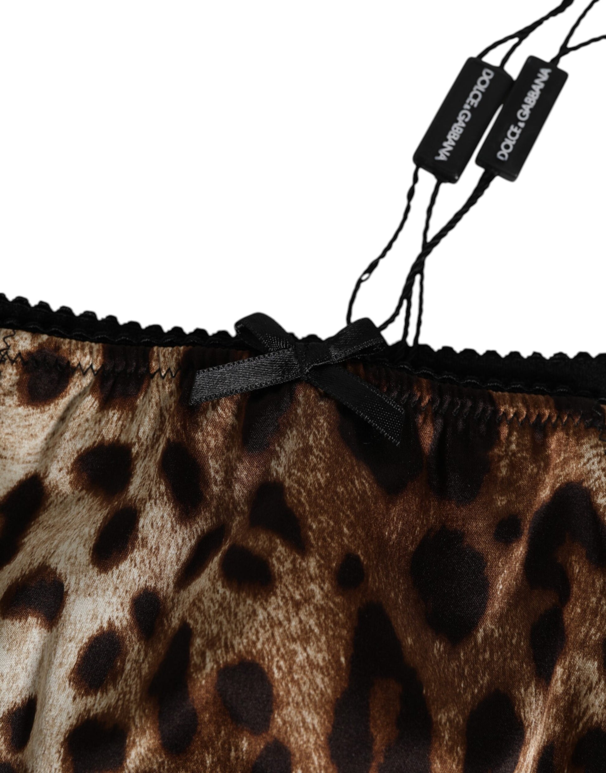 Dolce & Gabbana Brown Leopard Silk Mid Waist Panty Underwear Dolce & Gabbana