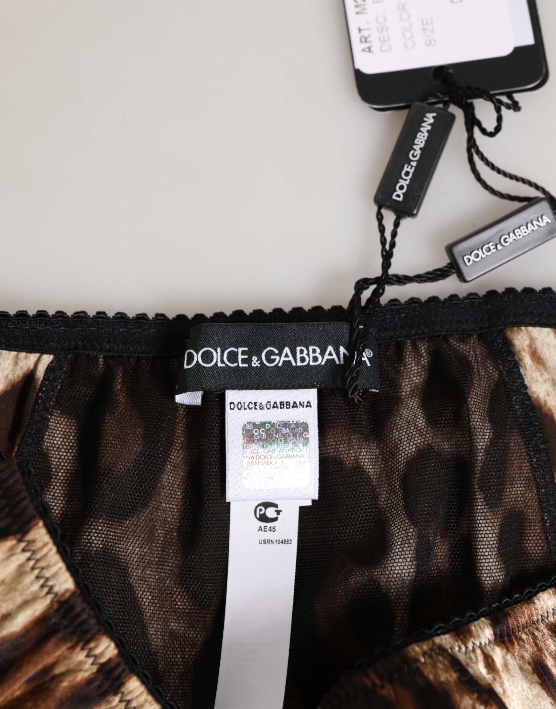 Dolce & Gabbana Brown Leopard Silk Mid Waist Panty Underwear Dolce & Gabbana