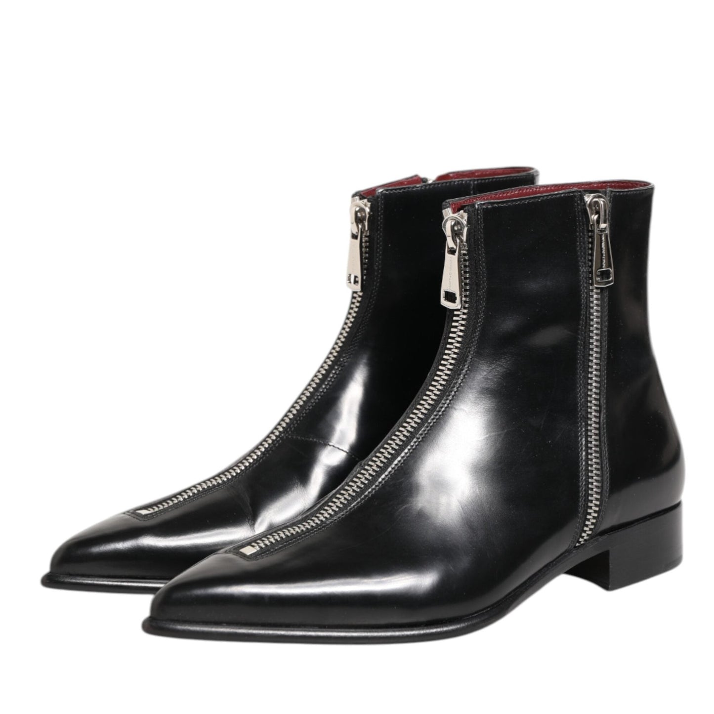 Dolce & Gabbana Black Calfskin Leather Men SHORT Boots Shoes Dolce & Gabbana